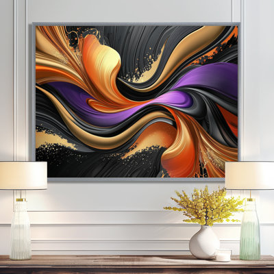 Abstract Perspective Of Metallic Gold & Purple II - Abstract Modern Transitional Wall Art