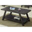 Contemporary Wood Coffee Table, Extra Shelf Storage And Wide-angled Leg Accent Replicated With Legs For Enhanced Space