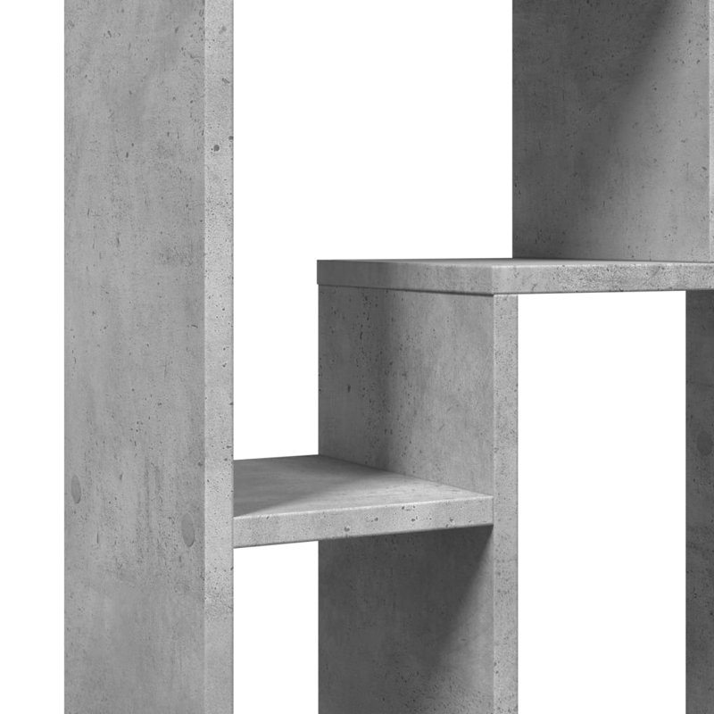 90cm H x 63cm W Geometric Bookcase, Concrete Grey