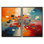 «Colorful Mid Century Optical Serenade - Abstract Midcentury Wall Art Decor», reproduction sur toile abstraite rouge 2 pièces