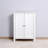 Bathroom Floor Storage Cabinet With Double Door Adjustable Shelf, White