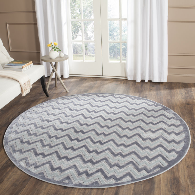 Drew Performance Chevron Rug, Round 6'7"