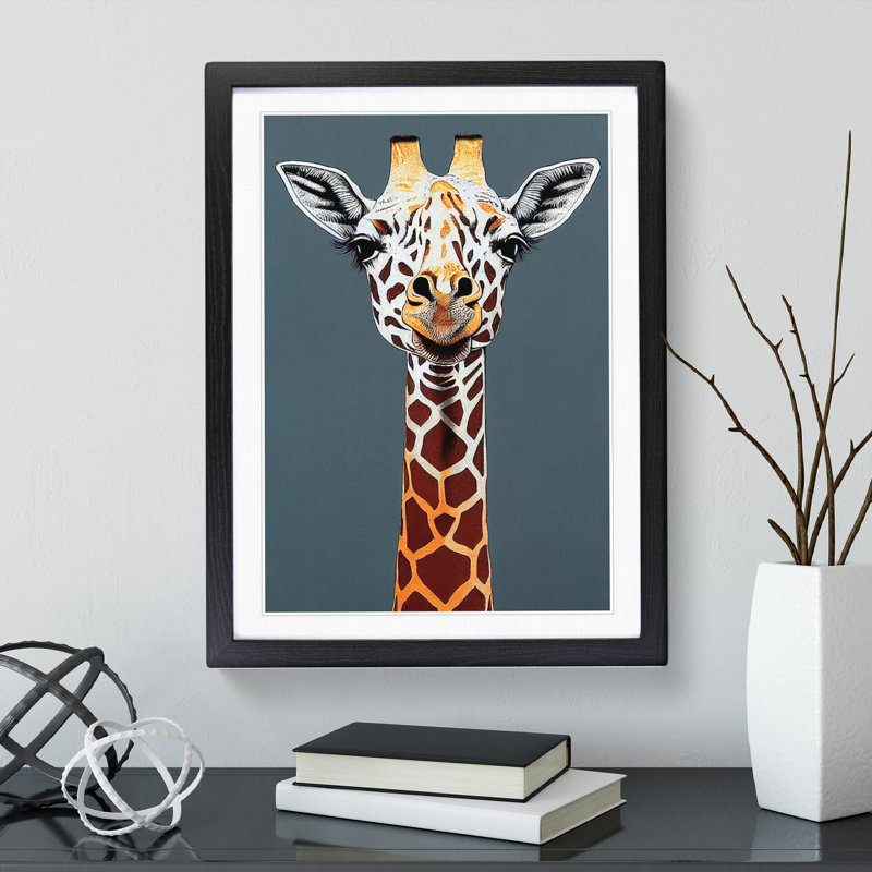 Marvellous Giraffe - Framed Print, Black, 34cm H x 25cm W x 2cm D