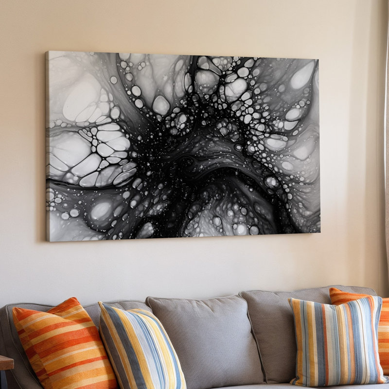 Reproduction d'art sur toile, "Mon art abstrait", avec une combinaison dynamique d'art mural noir et blanc, H 9 po x l 12 po