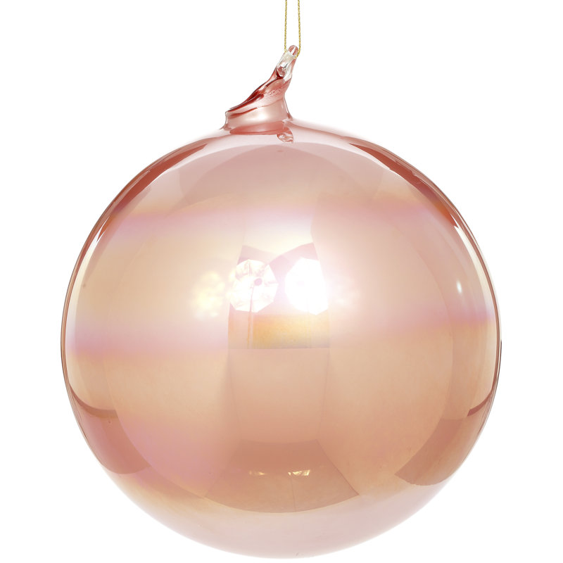 Luster Ball Ornament, Large - 6 Inches Set Of 4, Pink