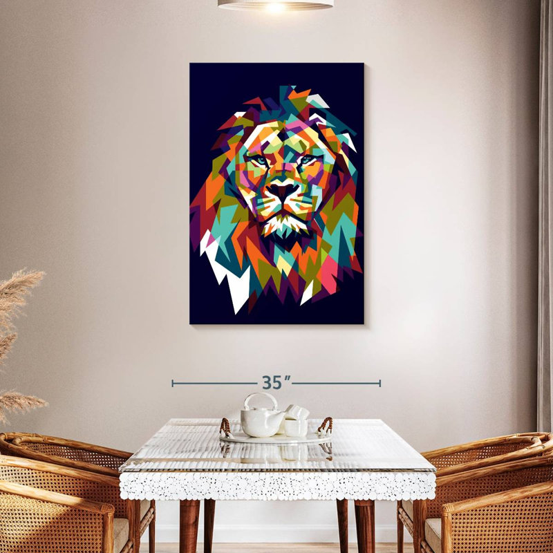 Brampt Lion Head Mosaic, 30" H x 20" W