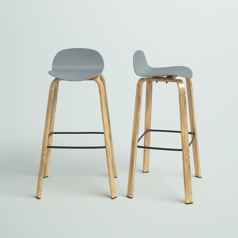 Brees Counter Stool with Metal Frame, Gray