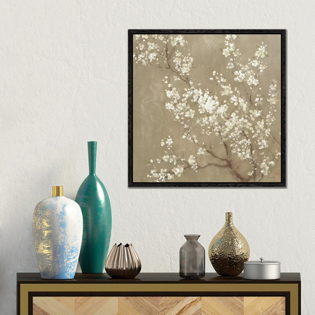 White Cherry Blossoms II von Danhui Nai - Floater Frame Gallery-Wrapped Canvas Giclée on Canvas