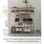 Range-chaussures sur roulettes Yamazaki Home Tower, structure en acier avec plateau en bois-111995728
