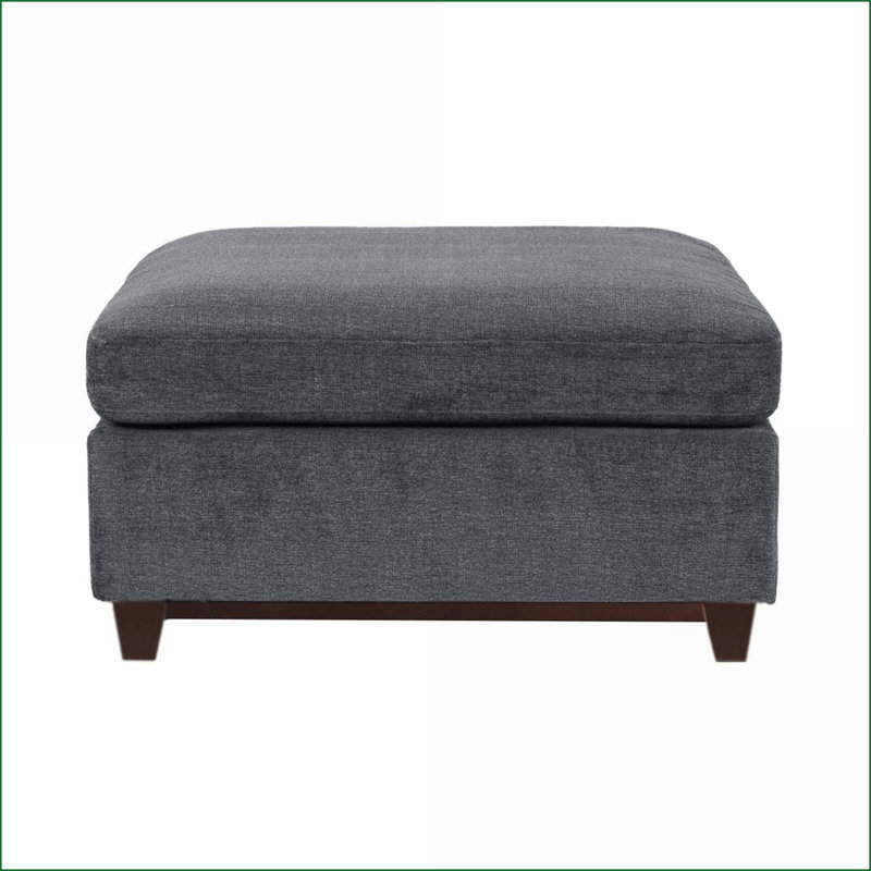 Repose-pieds modulaire en chenille gris clair | Noyer brun | Pieds en bois
