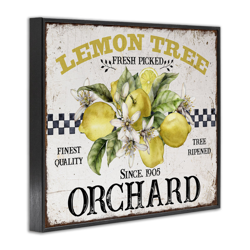 Art de la giclée au citron, H 11 po x l 14 po, Giclée encadrée noir minuit