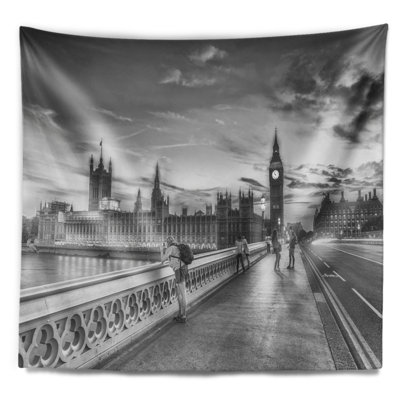 Magnifique tapisserie de londres cityscape en polyester avec accessoires suspendus inclus