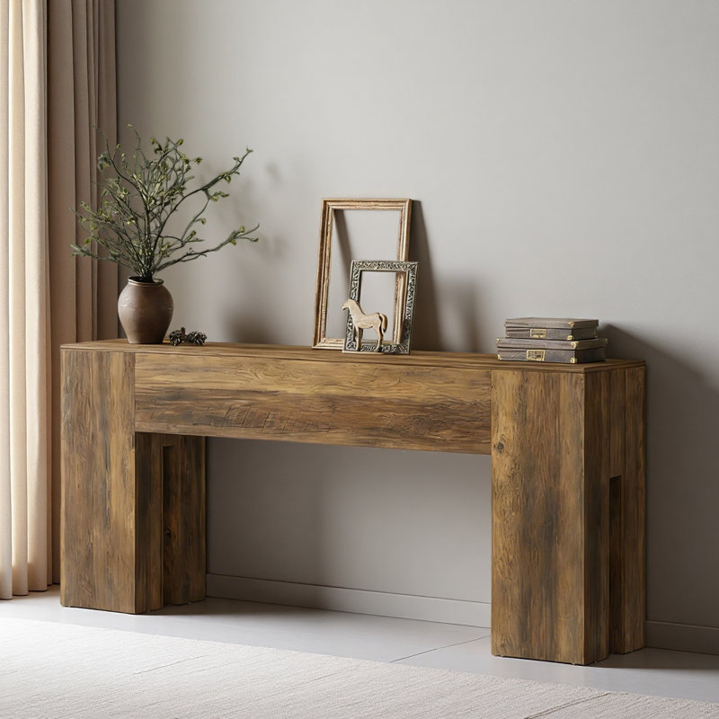 Table basse rustique, console robuste, table de couloir en bois