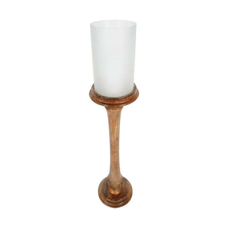 Wood Tabletop Hurricane, 75 cm H x 16.5 cm W x 16.5 cm D
