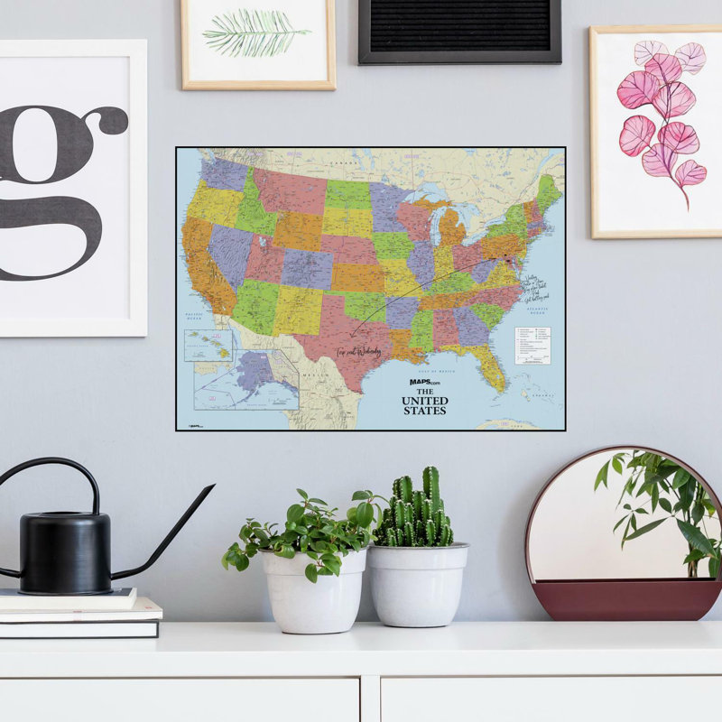 Geography Non-Wall Damaging Whiteboard Decal