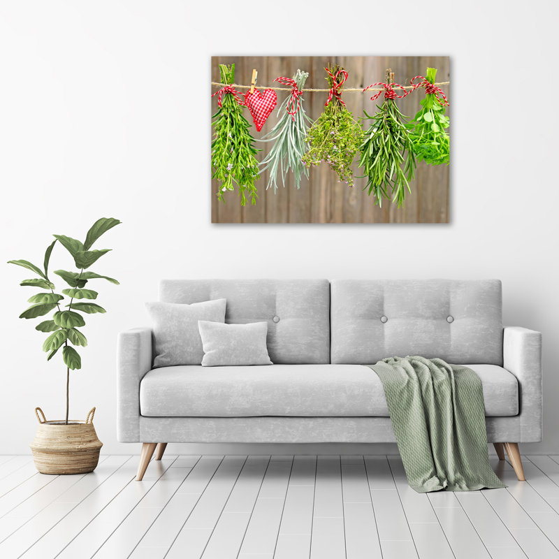 Herbs On A String - No Frame Print on Canvas