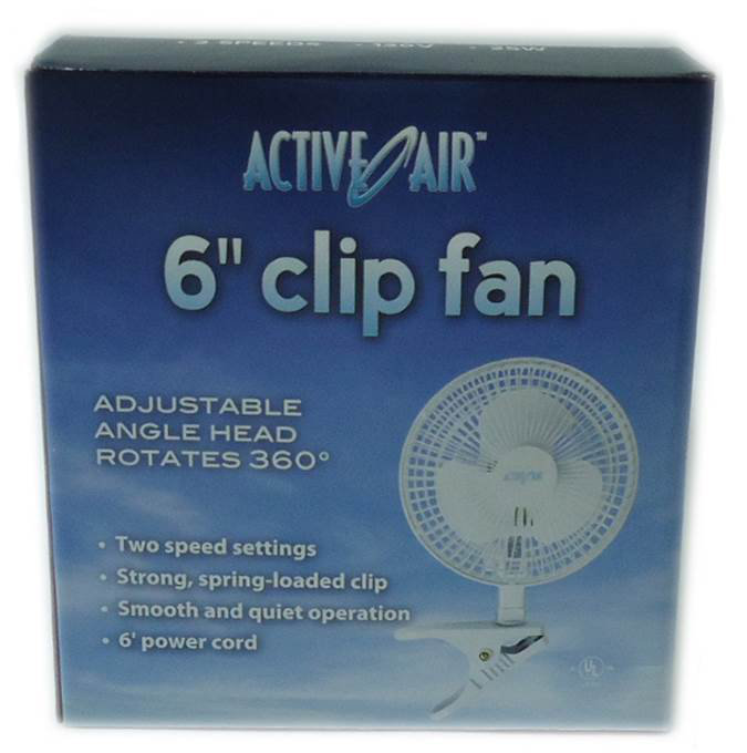 Hydrofarm ACFC6 Active Air 6-Inch Clip-On Desk And Kitchen Hydroponics Grow Fan