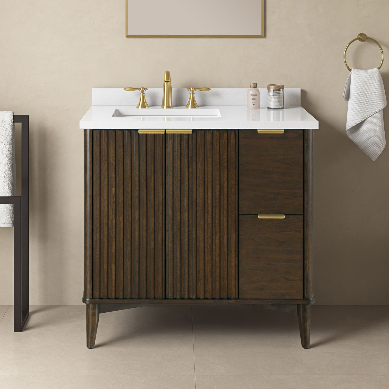 Gabi 36" Single Bathroom Vanity, Dark Walnut