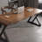 Rustic Pine Desk with Irregular Edge & X-Iron Legs-1758425165
