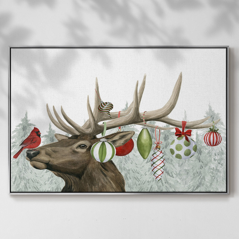 Festive Forest Collection A, reproduction d'art sur toile, H 17 po x l 25 po x P 2 po, Argent