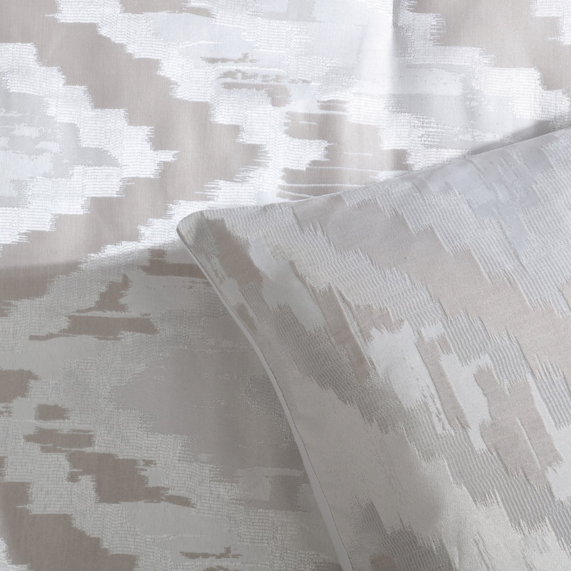 Ensemble d'édredon en jacquard zigzag gris clair 5 pièces Tahari Home Lilliana