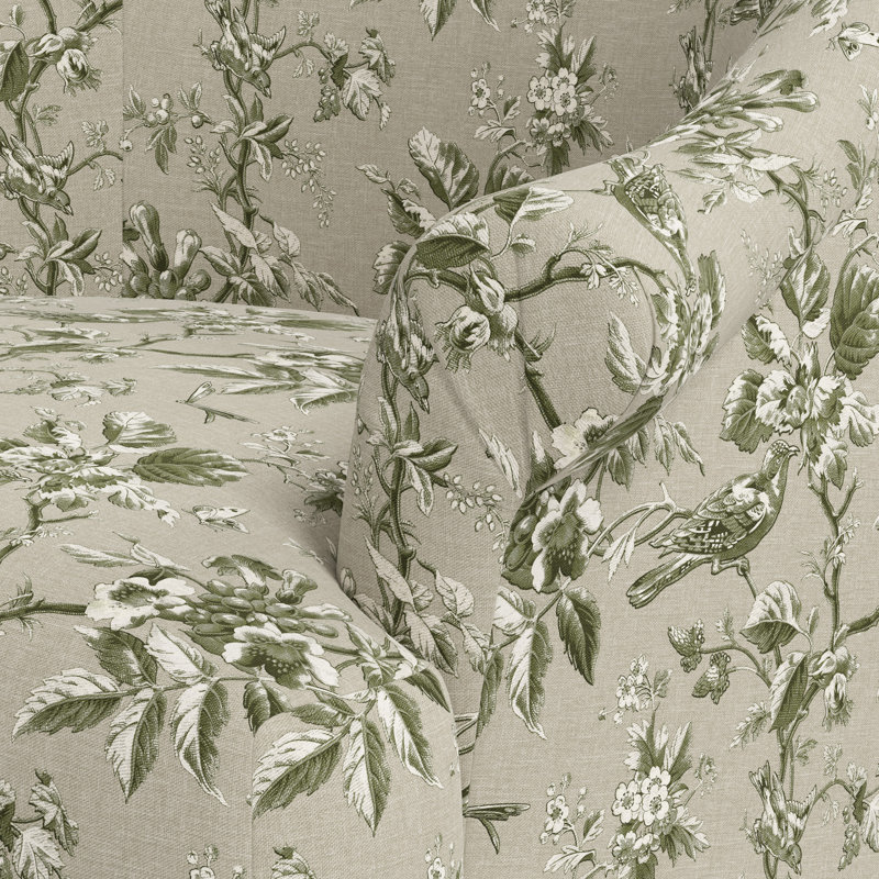 Marie Swivel Chair, Michigan Bird Toile Olive