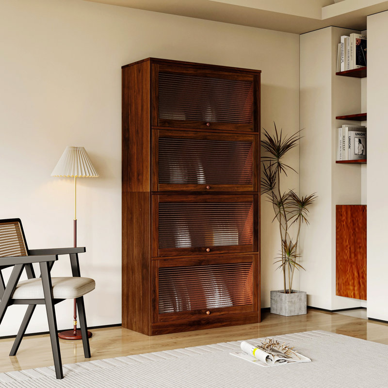 Armoire de rangement, armoire d'appoint, vitrine avec portes en verre, armoire de rangement décorative pour la maison