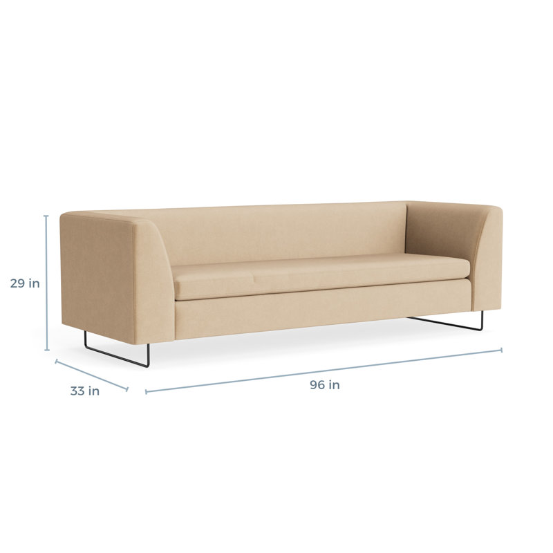 MTO - Bonnie 96" Sofa w/ Black Legs, Camel Velvet