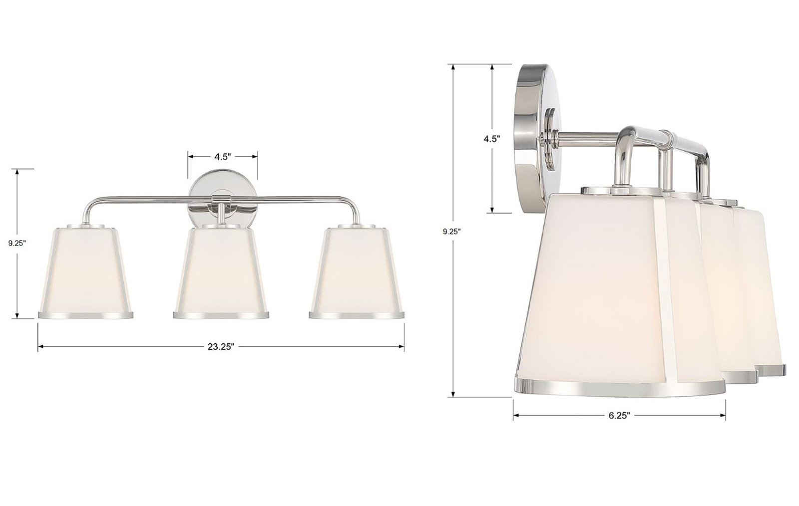 Marietta 3 Light Frosted Vanity Light, Nickel