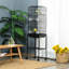 Ensemble de démarrage pour cage à oiseaux 60 po en métal avec support à roulettes amovible, panier de rangement et accessoires, noir