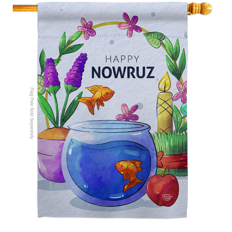 Drapeau de jardin Nowruz, H 40 po x l 28 po