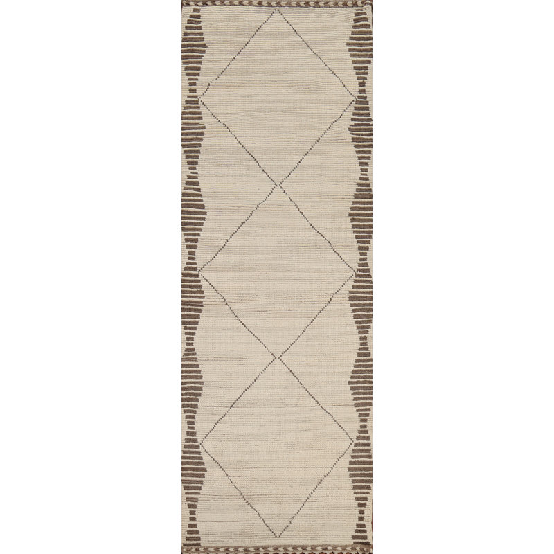 Tapis marocain ivoire fait à la main