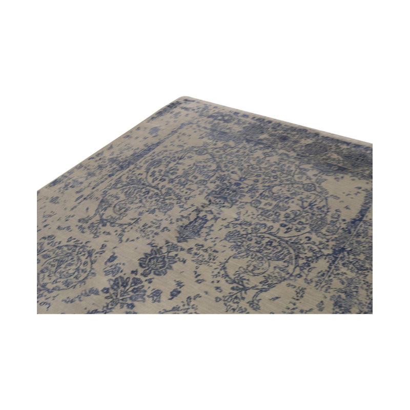 Hand-Knotted High-Quality Silver and Blue Area Rug