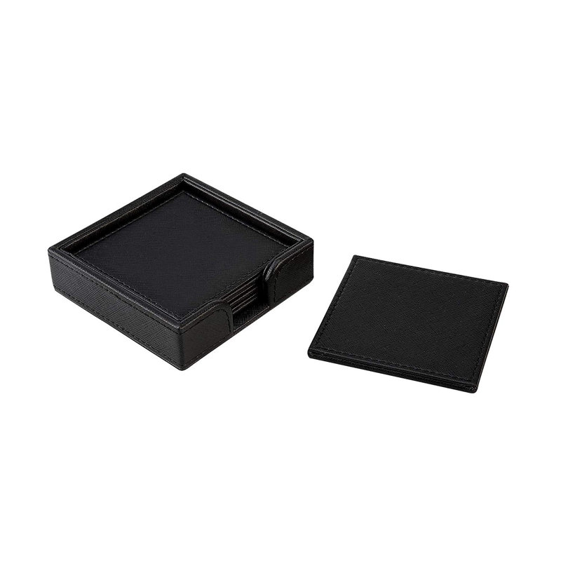Ensemble sous-verre avec support 7 pièces gramercys, Noir