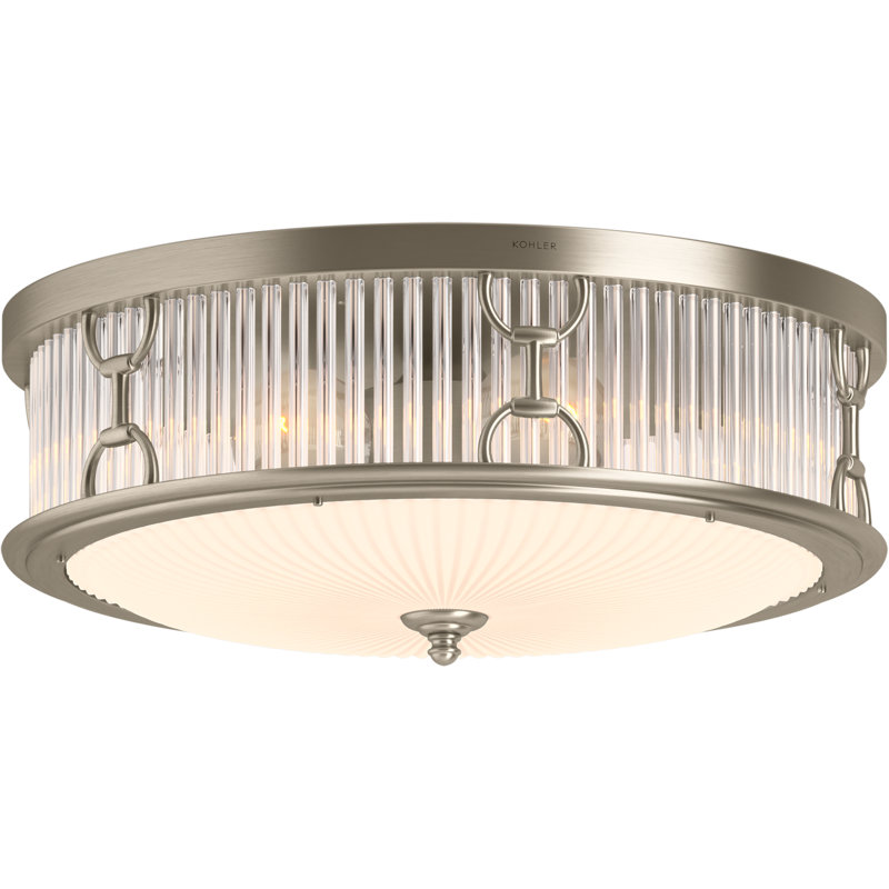 Terret Three-Light Flush-Mount, Vibrant Brushed Bronze