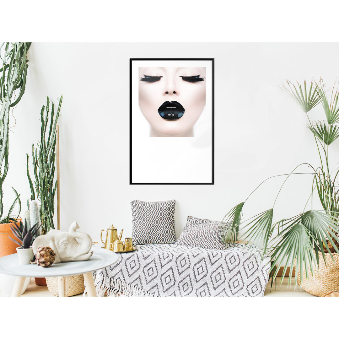 Gerahmtes Poster Black Lipstick