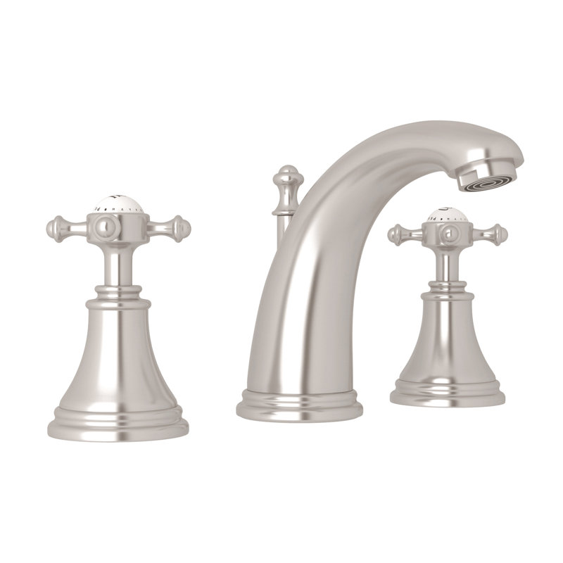 Georgian Era Widespread Lavatory Faucet, Satin Nickel