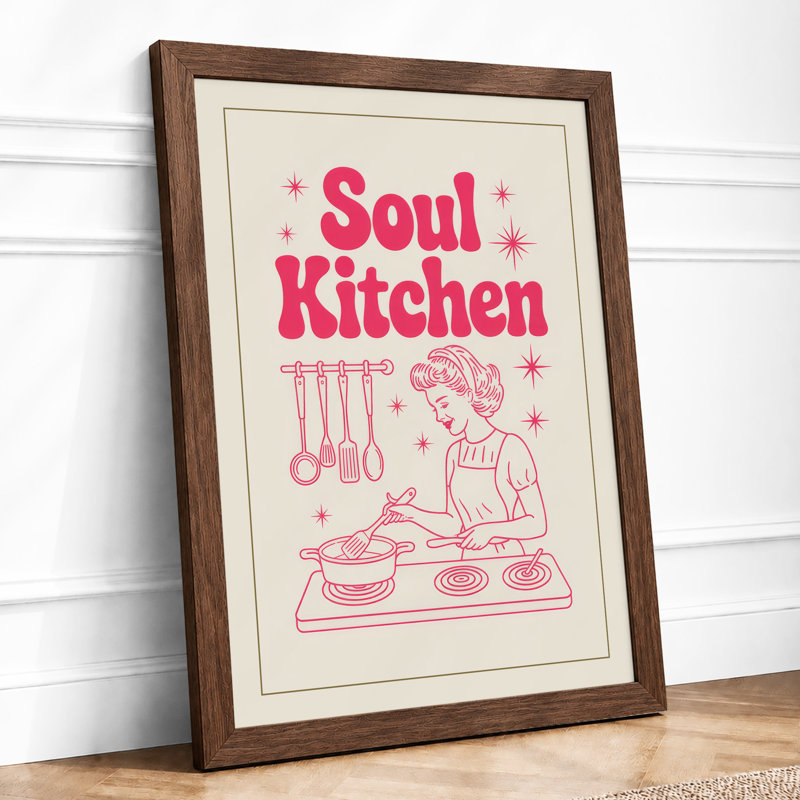 Soul Kitchen Retro - Framed Print, A1 - 84.1 x 59.4 cm, Walnut