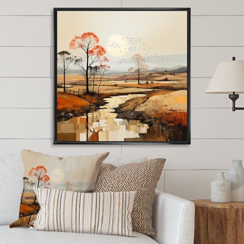 «Desert Prairies Peace Peace Sunset» sur toile, Gold Picture Framed, 16" H x 16" W