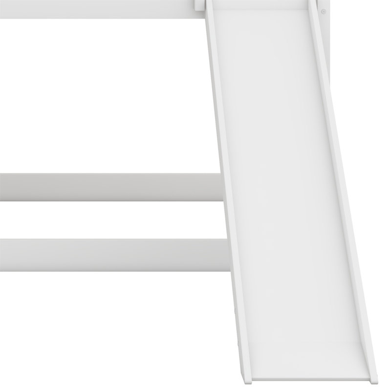 Lit superposé avec glissoire et échelle, Blanc