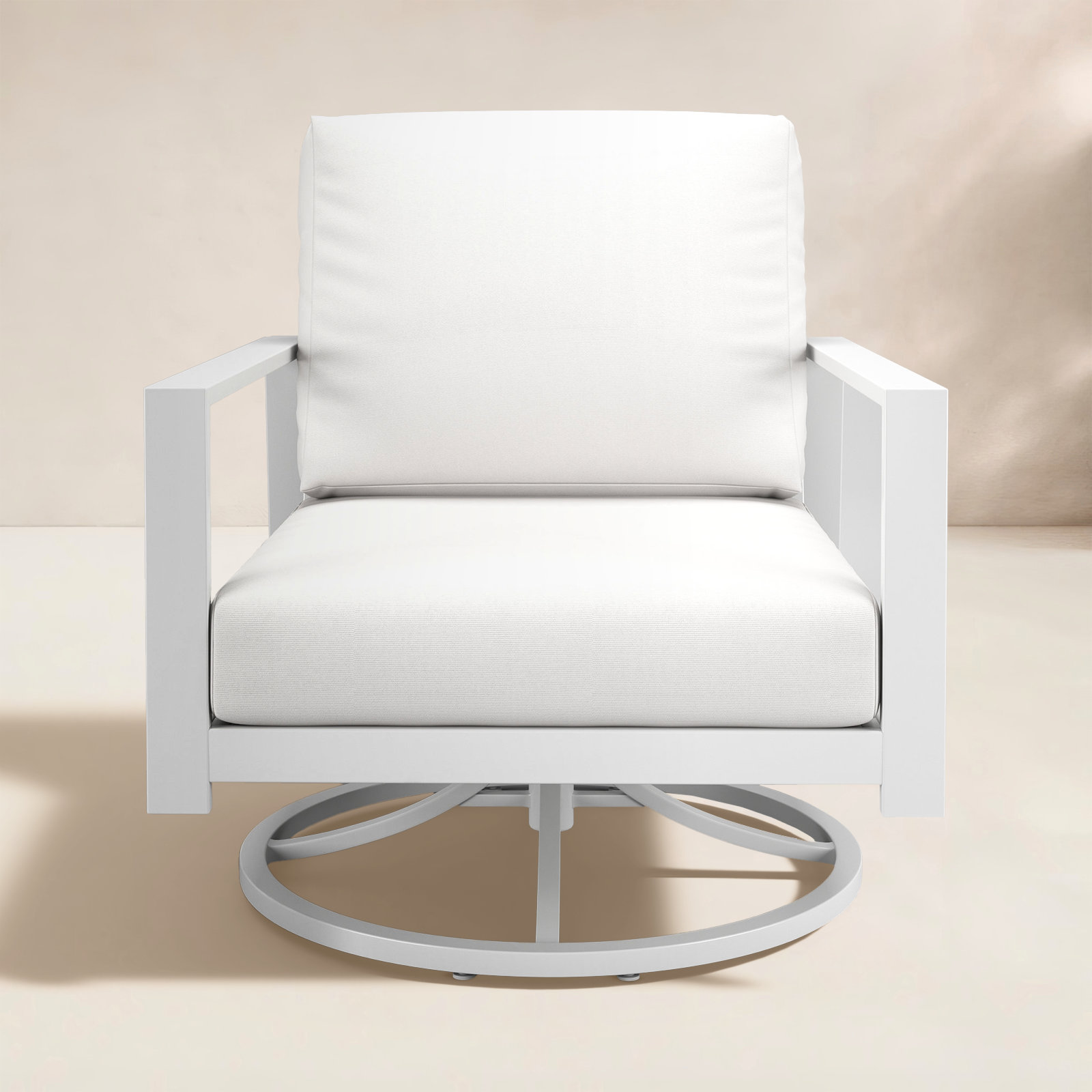 Townsend Sunbrella® Swivel Patio Lounge Chair, Canvas White