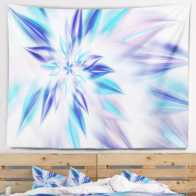 Tapisserie abstraite bleu clair, H 68 po x l 80 po