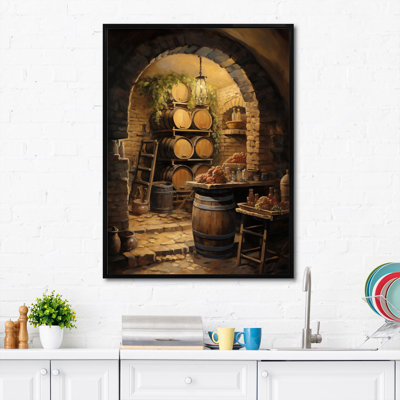 «French Wine Cellar I», reproduction d'art sur toile Champagne