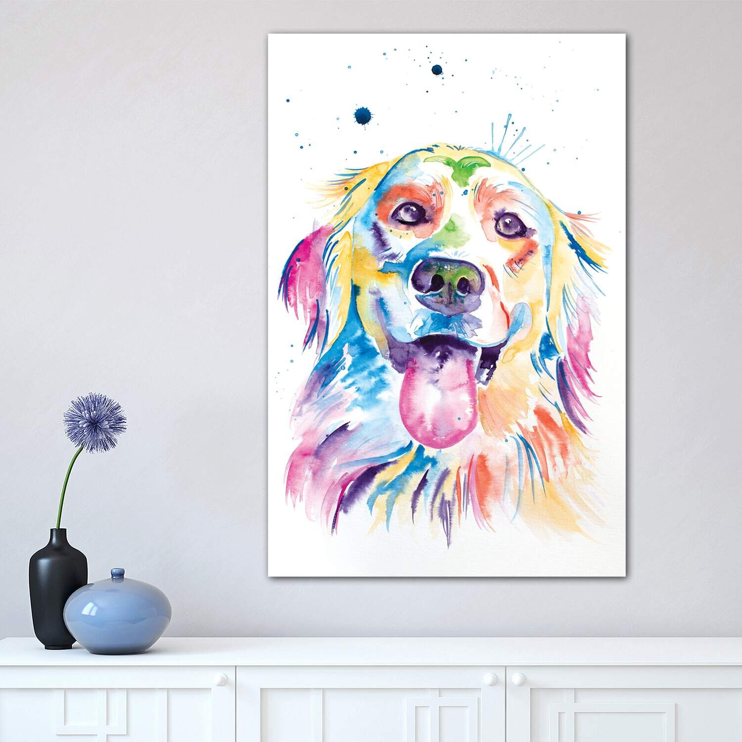 Golden retriever canvas sales art