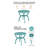 Round Blue Cast Aluminum Outdoor Side Table, Anti-Rust For Garden-872907335
