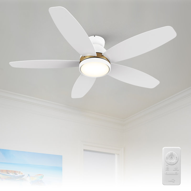 Ventilateur de plafond encastré avec lumière Mintun, Blanc
