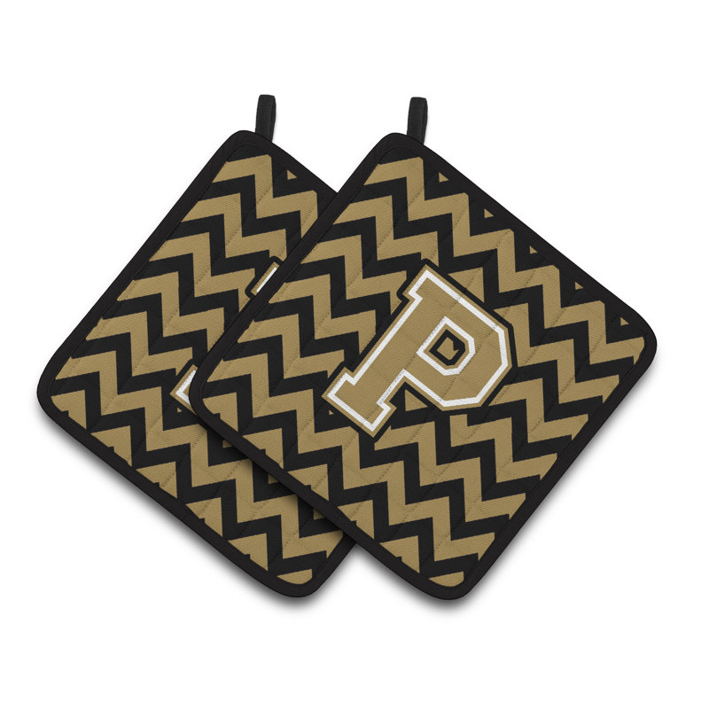 Poignée à chevrons, P, Noir / doré foncé