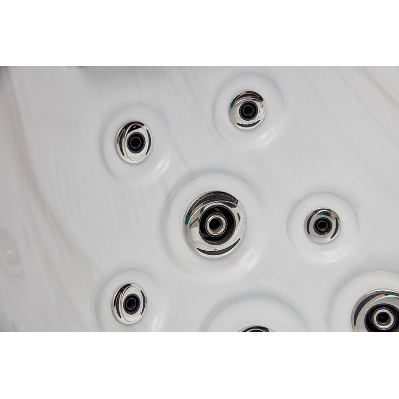 Gray Acrylic 3-Person Rectangle Hot Tub with LED Lighting
