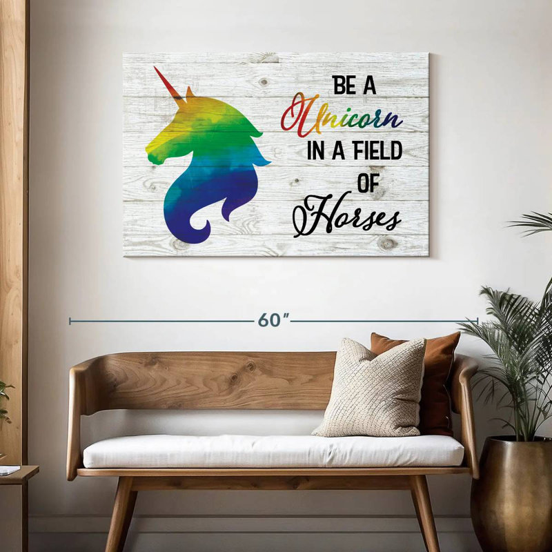Citation de fierté licorne, H 30 po x l 45 po