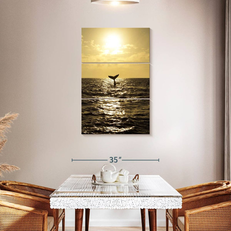 Brampt Sunset Humpback Whale, 45" H x 28" W